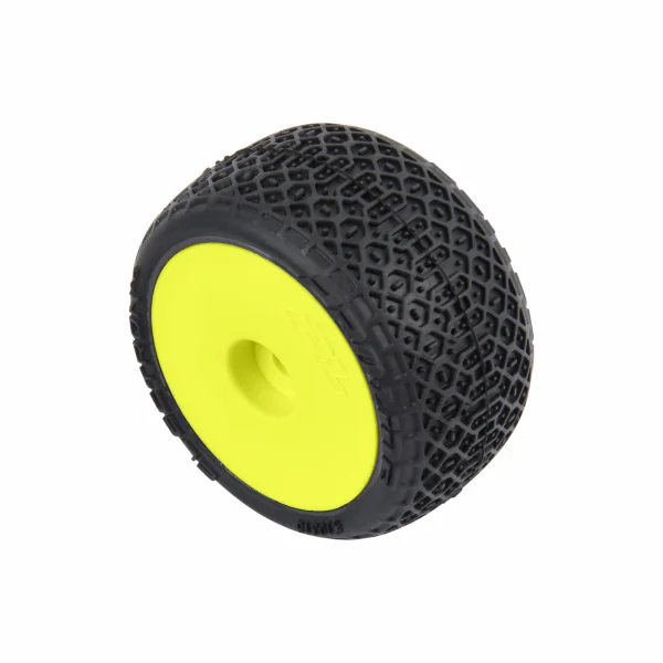 ProLine Electron 2.0T Tyres Mounted on 7mm Yellow Losi Micro T White Wheels (4)