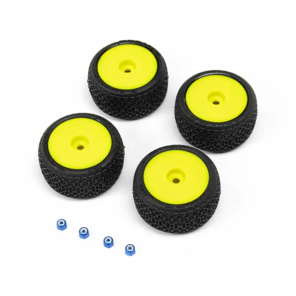 ProLine Electron 2.0T Tyres Mounted on 7mm Yellow Losi Micro T White Wheels (4) &mdash; image 5 of 5