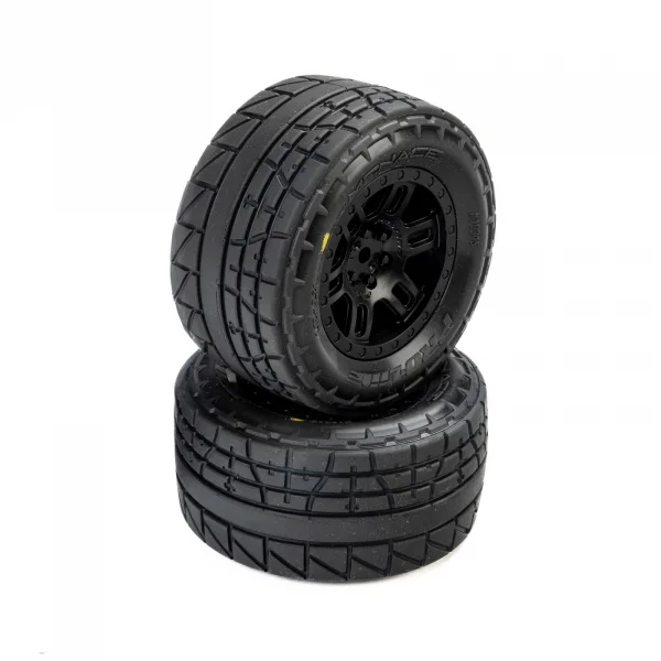 Menace Front/Rear Street Tires Mounted 12mm Black Split Six