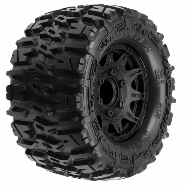ProLine Trencher 2.8 Tyres Mounted on Black Raid 6X30 Removable Hex Wheels - 12mm Hex