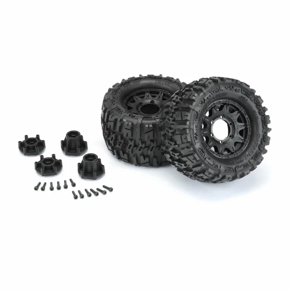 ProLine Trencher 2.8 Tyres Mounted on Black Raid 6X30 Removable Hex Wheels - 12mm Hex