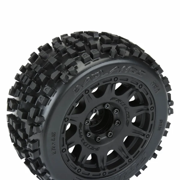 ProLine Badlands 3.8 Tyres Mounted on Raid Black 8X32 Wheels - 17mm Hex