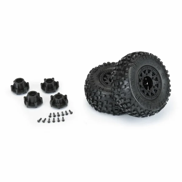ProLine Badlands SC 2.2/3.0 Tyres On Raid 6X30 Black Wheels Wheels (2)