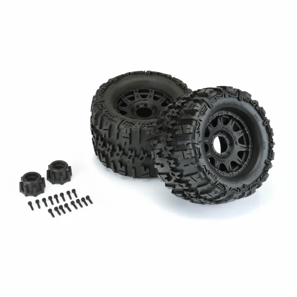 ProLine Trencher X 3.8 Tyres Mounted on Raid Black 8X32 Wheels - 17mm Hex