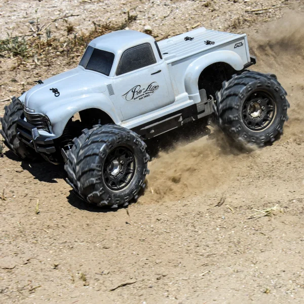 ProLine Masher 2.8 Tyres Mounted on Black Raid 6X30 Removable Hex Wheels - 12mm Hex