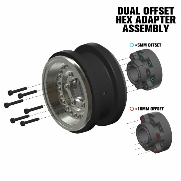 1/6 Black Rhino Armory Aluminium 2.9 Dual Offset SCX6 Wheels (2)