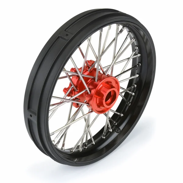 1/4 Pro-Spec Aluminium V2 Bead Front Wheel Black/Red (1): Pro
