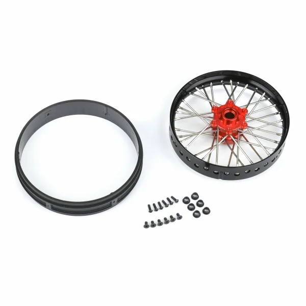 1/4 Pro-Spec Aluminium V2 Bead Front Wheel Black/Red (1): Pro