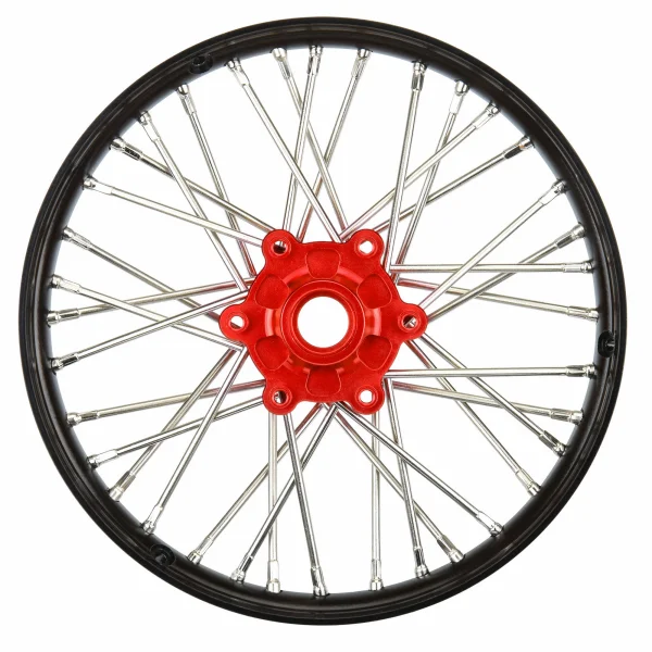 1/4 Pro-Spec Aluminium V2 Bead Front Wheel Black/Red (1): Pro