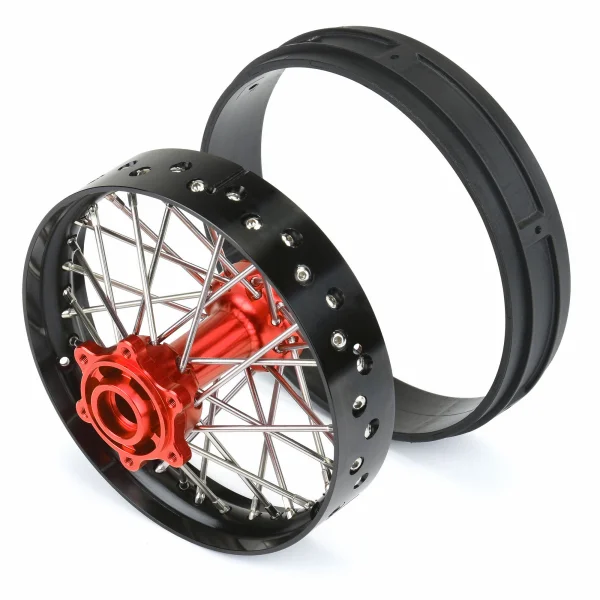 1/4 Pro-Spec Aluminium V2 Bead Rear Wheel Black/Red (1): Prom — image 2 of 6