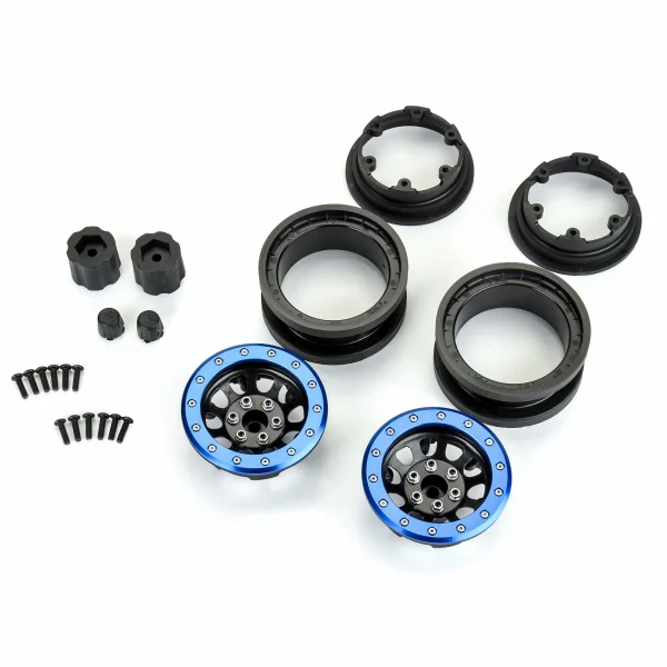 ProLine 1:6 Steelies Stamped Steel 2.9 Dual Offset SCX6 Wheels Blue — image 4 of 5