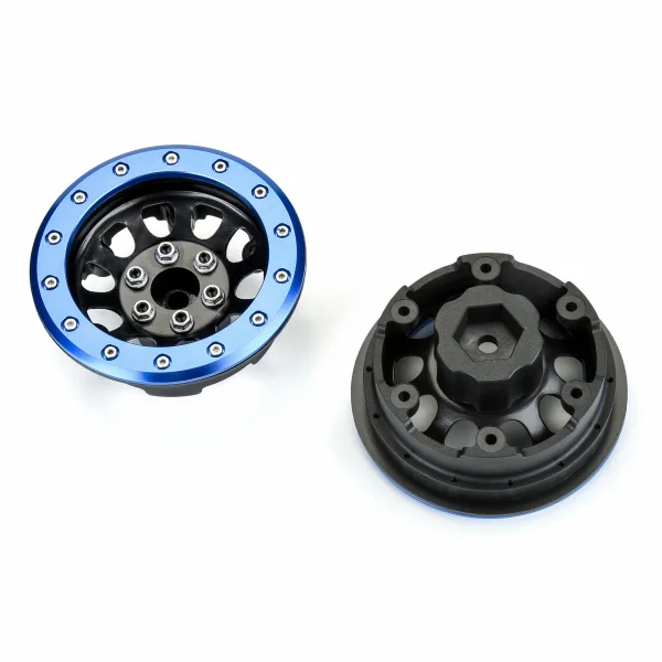 ProLine 1:6 Steelies Stamped Steel 2.9 Dual Offset SCX6 Wheels Blue — image 3 of 5