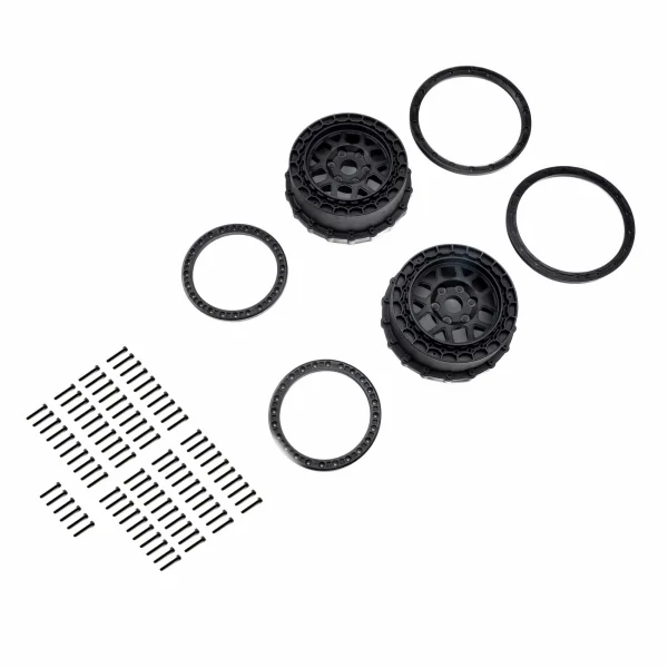 Wheel and Beadlock Set - Black (2): 5IVE-T 3.0
