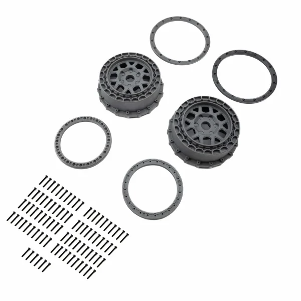 Wheel and Beadlock Set - Gray (2): 5IVE-T 3.0