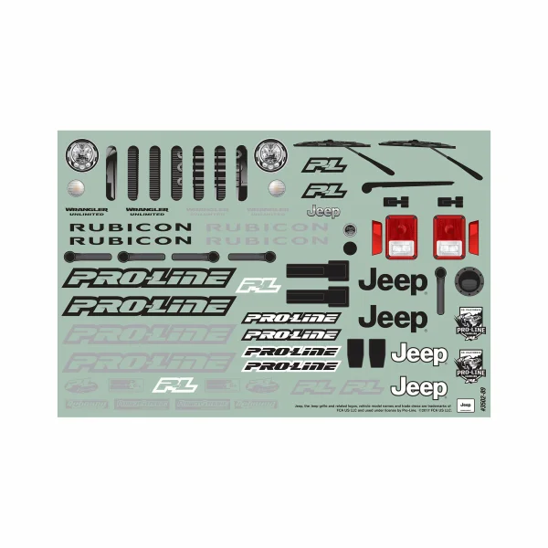 ProLine Jeep Wrangler Rubicon Unlimited Clear Body - Fits Traxxas TRX-4 (12.8 Inch Long Wheelbase)