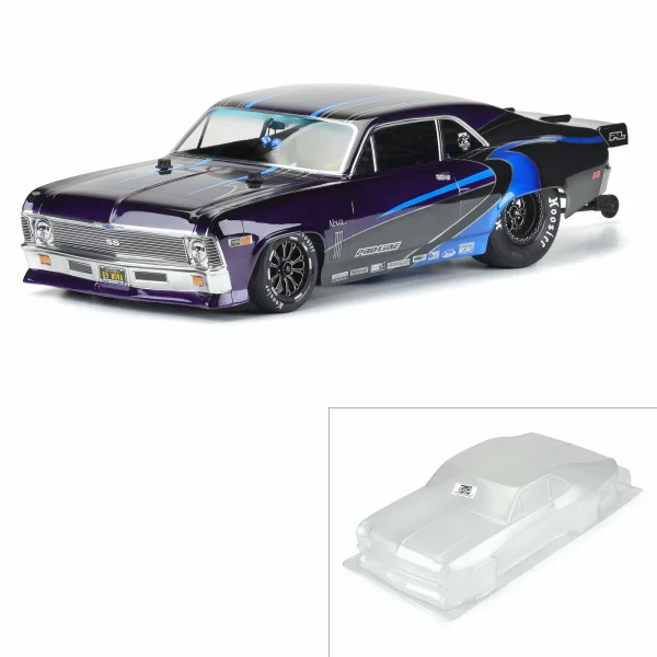 ProLine 1969 Chevrolet Nova Clear Drag Body For Modified 2WD Slash