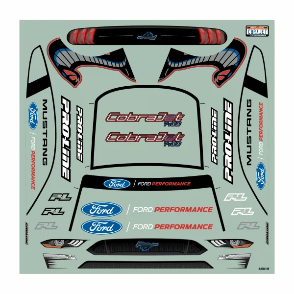 ProLine 1:16 2021 Ford Mustang Cobra Jet Clear Bodyshell - Fits Losi Mini No Prep Car (225mm WB)