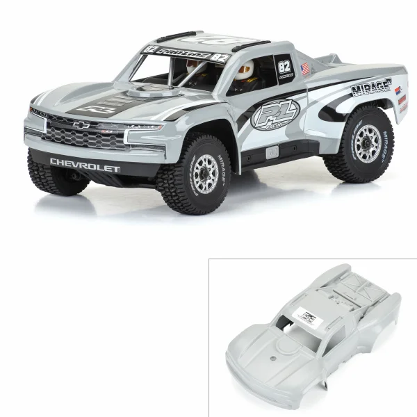 ProLine Pre-Cut 2019 Chevy Trophy Truck Tough Color Gray Bodyshell - 1:16 Arrma Mojave GROM