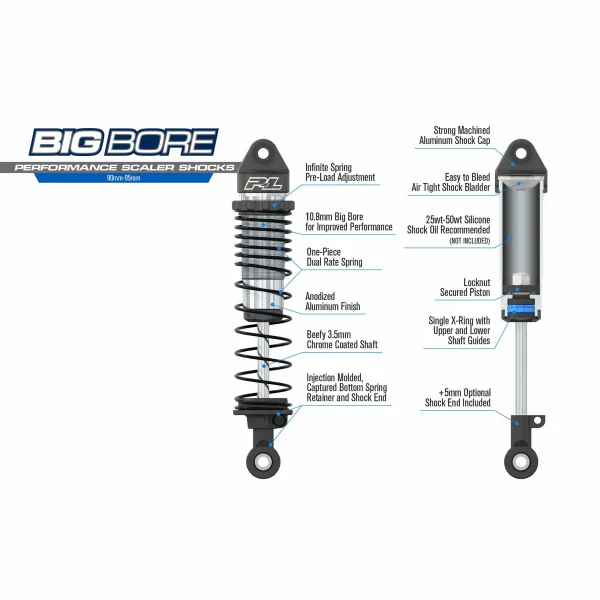 ProLine Big Bore Scaler Shocks (90mm-95mm) For Most Crawlers
