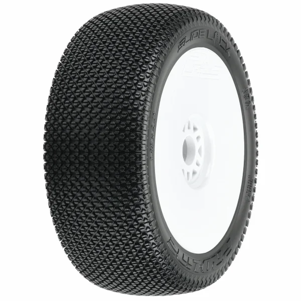ProLine Slide Lock S3 Tyres Pre Mounted on White Volicity 2 Wheels (2)