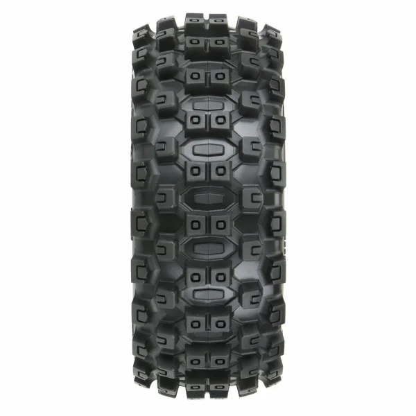 ProLine Badlands MX M2 Tyres Pre-Mounted on Mach 10 Black 1:8 Buggy Wheels (2)