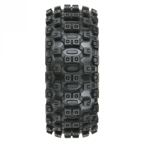ProLine Badlands MX M2 Tyres Pre-Mounted on Mach 10 Black 1:8 Buggy Wheels (2)