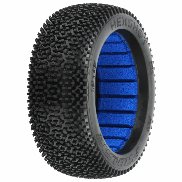 ProLine Hex Shot 1:8 Buggy Tyres - M3 Soft - With Closed Cell Inserts (2)