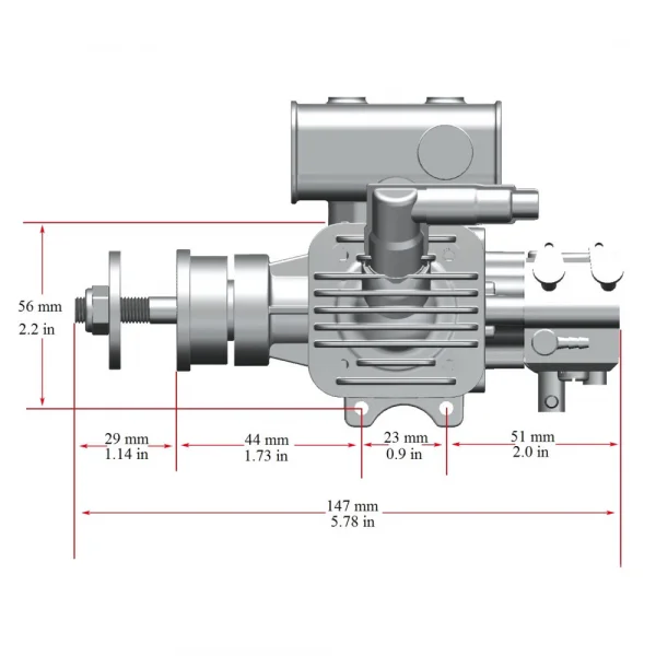Stinger Engines 10cc Single Cylinder Side Exhaust 2-Stroke Petrol Engine