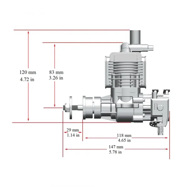 Stinger Engines 10cc Single Cylinder Side Exhaust 2-Stroke Petrol Engine