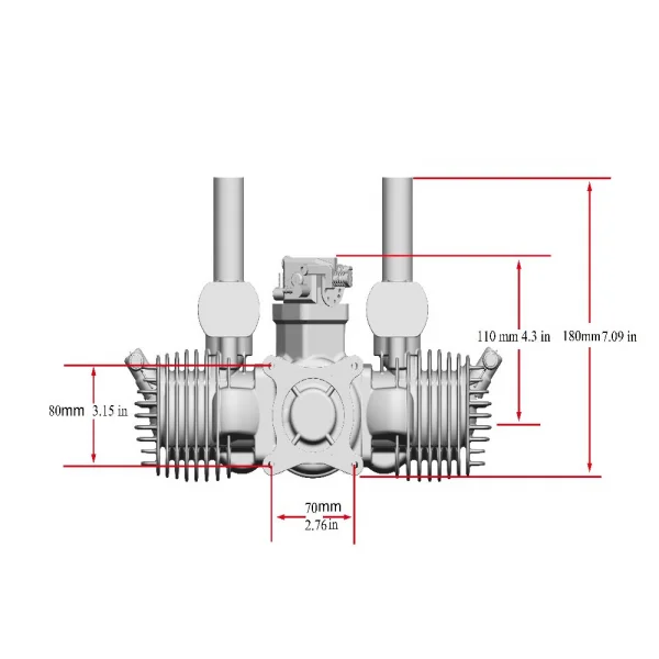 Stinger Engines 125cc Twin Cylinder 2-Stroke Petrol Engine