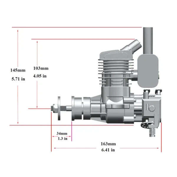Stinger Engines 15cc Single Cylinder Rear Exhaust 2-Stroke Petrol Engine