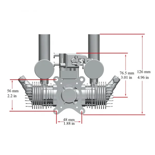 Stinger Engines 20cc Twin Cylinder 2-Stroke Petrol Engine