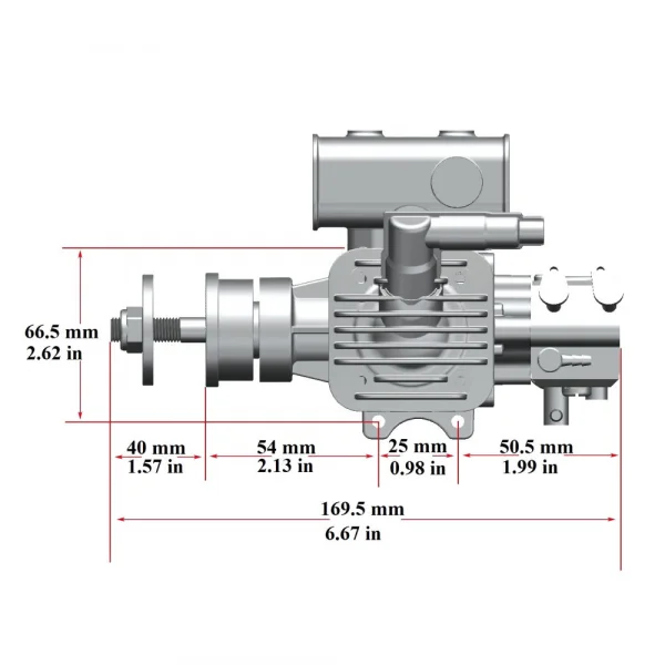 Stinger Engines 26cc Single Cylinder Side Exhaust 2-Stroke Petrol Engine