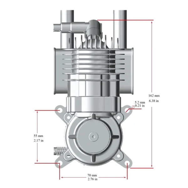 Stinger Engines 35cc Single Cylinder Rear Exhaust 2-Stroke Petrol Engine