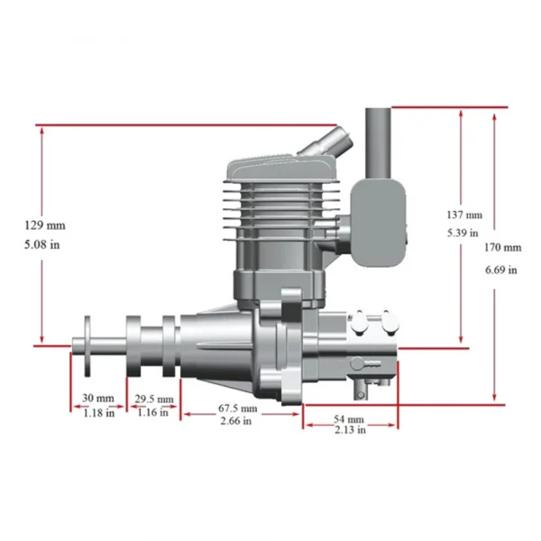 Stinger Engines 35cc Single Cylinder Rear Exhaust 2-Stroke Petrol Engine
