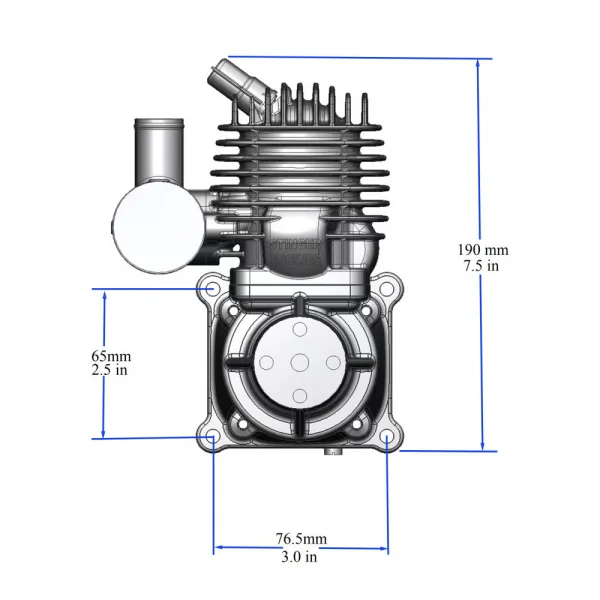 Stinger Engines 63cc Petrol 2-Stroke Single Cylinder Side Exhaust Engine