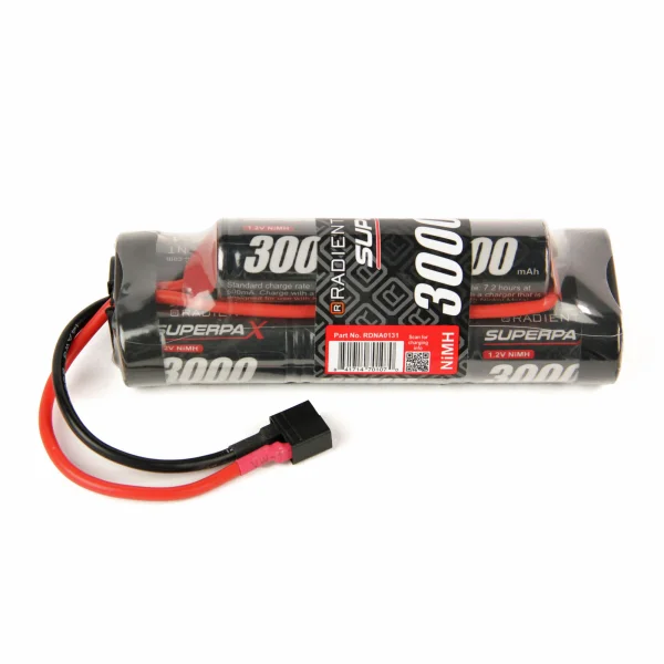 Superpax Battery, SC 9.6V 8-Cell 3000mAh NiMH, 6-2 Hump - Deans Connector