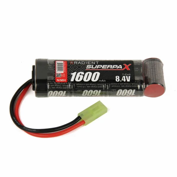 Superpax Battery, 2/3A 8.4V 7-Cell 1600mAh NiMH, Stick, mTam