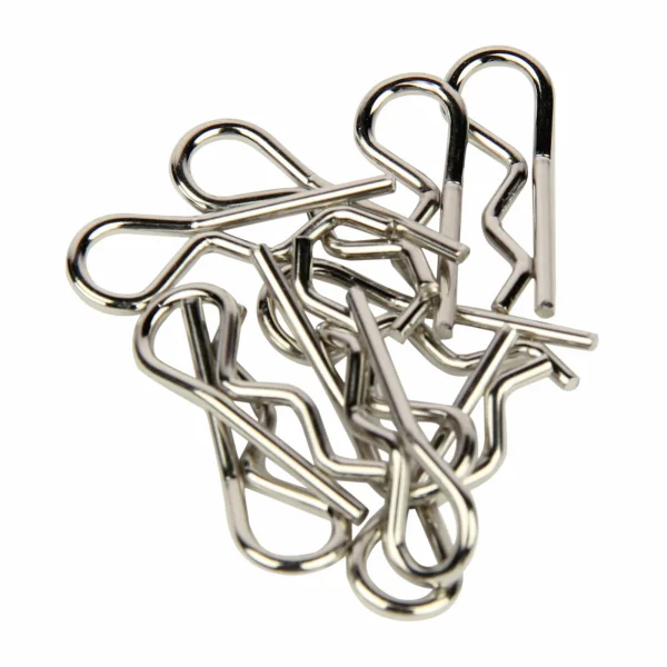 Body Clips, Sandard Bent, Silver (10)