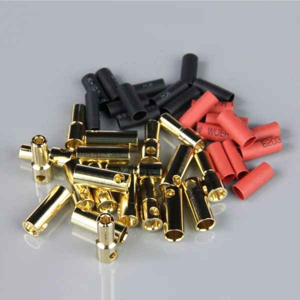 Radient 5.5mm Gold Connector Pairs including Heat Shrink (10)