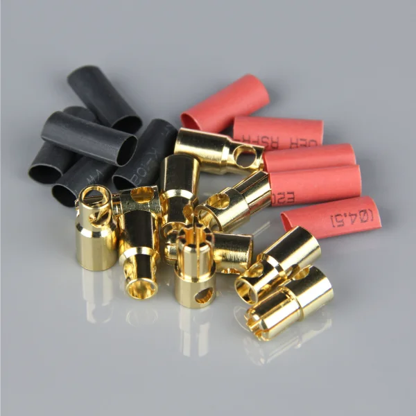 Radient 6.0mm Gold Connector Pairs including Heat Shrink (5pcs)