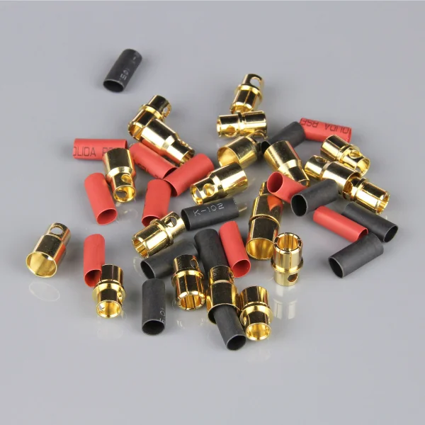Radient 8.0mm Gold Connector Pairs including Heat Shrink (10)