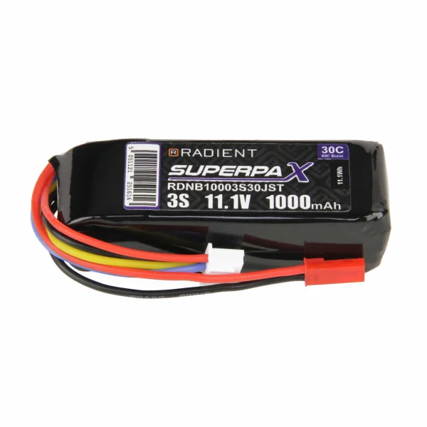 Radient Lipo 3S 1000Mah 11.1V 30C Jst