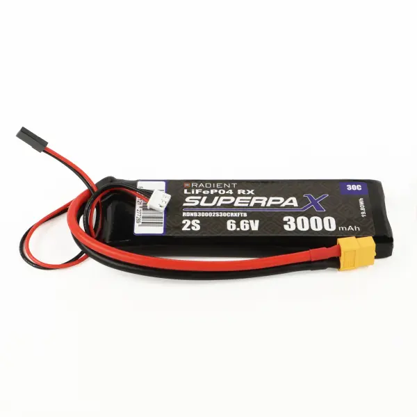 Radient LiFe 2S 6.6V 3000mAh 30C XT60 Futaba / Hitec (RX) — image 2 of 2