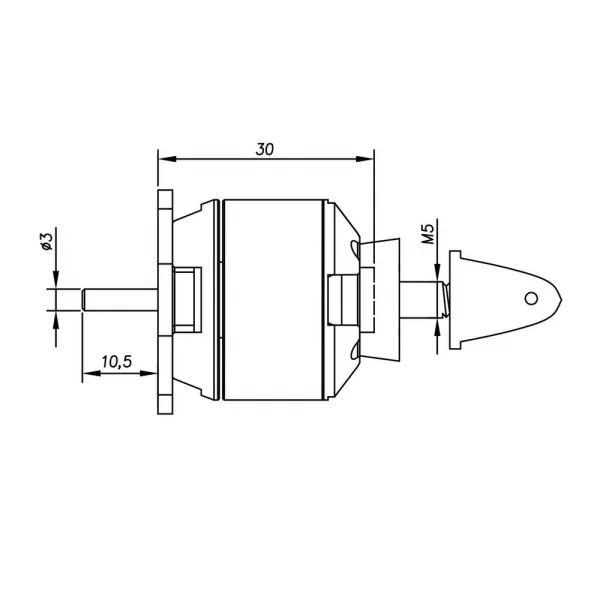 Radient Brushless Motor 2830 1300KV (2-3S)