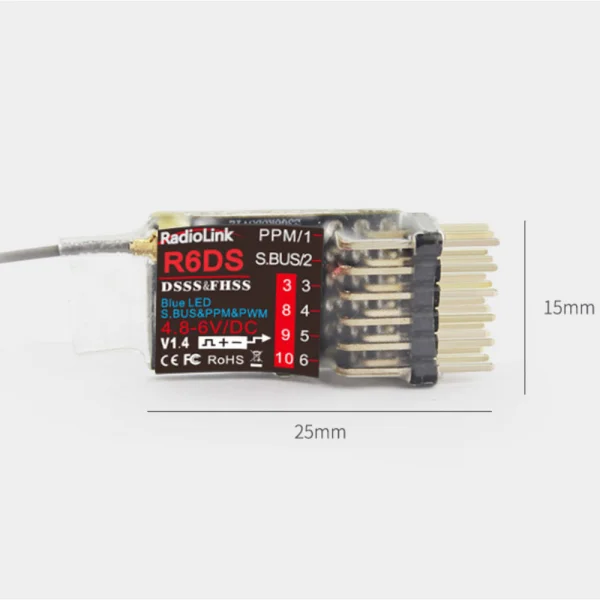 RadioLink R6DS 2.4GHz 10 Channel Receiver