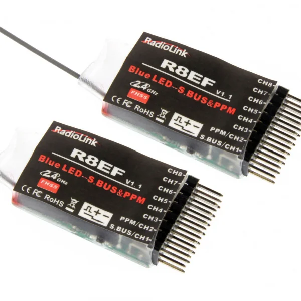 RadioLink T8FB Transmitter with 2 x R8EF Receivers (Mode 1)