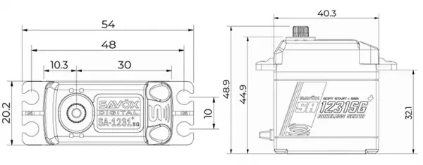 Savox SA1231SG+ Air Mega Torque Digital Servo - 32KG - 0.14s — image 7 of 7