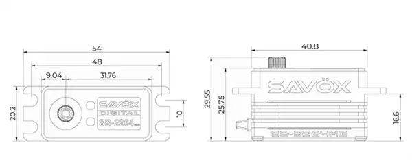 Savox Low Profile Brushless HV MG Servo - 15Kg - 0.085S — image 10 of 10