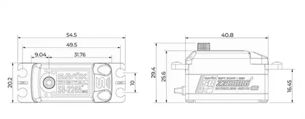 Savox SB2265MG+ Low Profile Brushless Black Servo - 12kg 0.08s — image 7 of 7